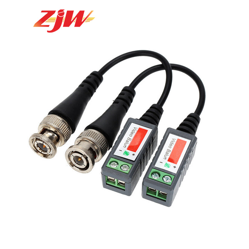 ZJW 1 pares 1080P AHD/HD-CVI/TVI/CVBS HD Video Balun Transmitter Cat5 Cat6 Video Balun