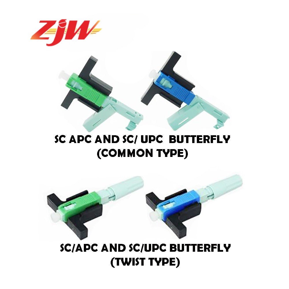 ZJW 1 Box (100PCS) SC-UPC Connector Fast Connector Embedded Fiber Optic Square connector Closed Tail