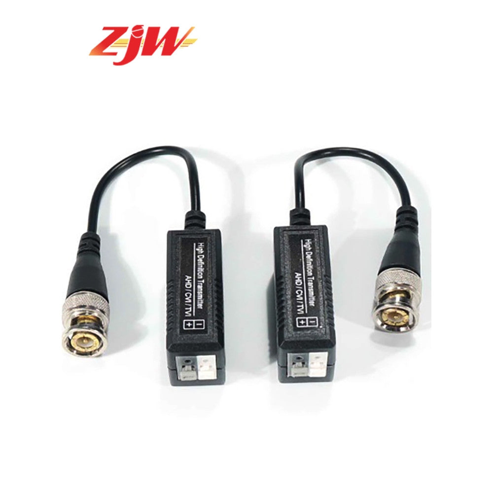 ZJW 1 pares 1080P AHD/HD-CVI/TVI/CVBS HD Video Balun Transmitter Cat5 Cat6 Video Balun