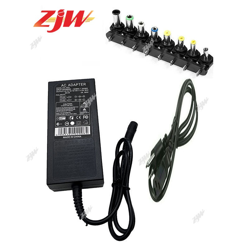 ZJW 96W Universal Power Supply Charger 8 Tips For PC Laptop  AC/DC Power Adapter Indicator Charger