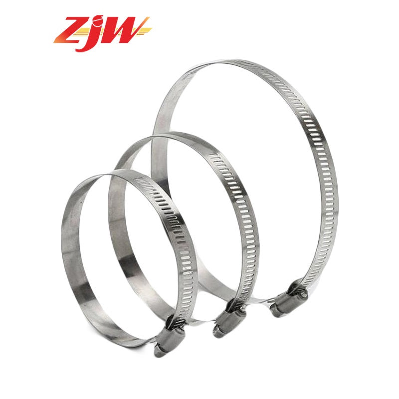 ZJW Ø100/Ø200/Ø300/Ø400mm Stainless Steel Telephone Pole Clamp CCTV Bracket Tube Clamp Hose Clamp