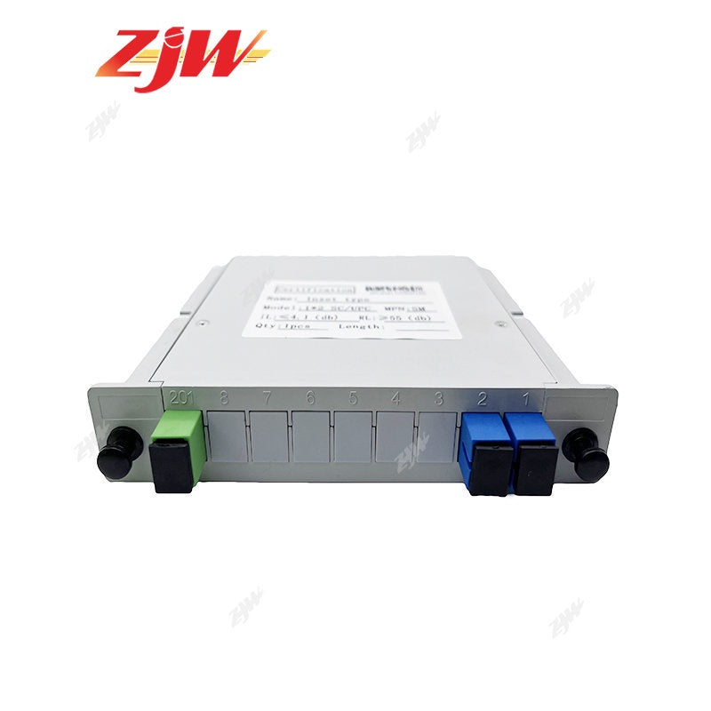 ZJW 1*2 / 4 / 8 / 16  SC UPC Fiber Optic PLC Splitter PLC Cassette Box Plug-in Type Fiber Splitter