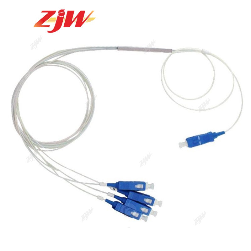 ZJW 1x2 1x4 1X8 1x16  PLC Splitter SC/UPC SM 0.9mm G657A1 PVC 1m FTTH Fiber Optic Splitter