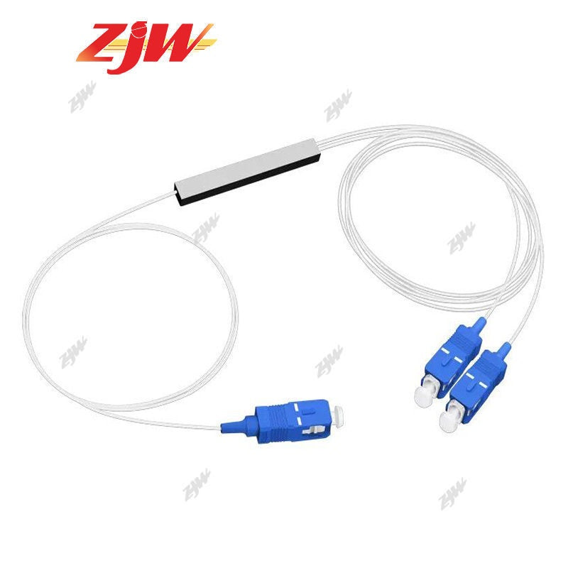 ZJW 1x2 1x4 1X8 1x16  PLC Splitter SC/UPC SM 0.9mm G657A1 PVC 1m FTTH Fiber Optic Splitter