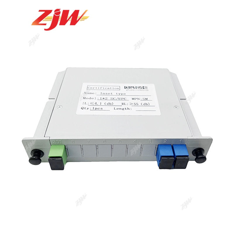 ZJW 1*2 / 4 / 8 / 16  SC UPC Fiber Optic PLC Splitter PLC Cassette Box Plug-in Type Fiber Splitter