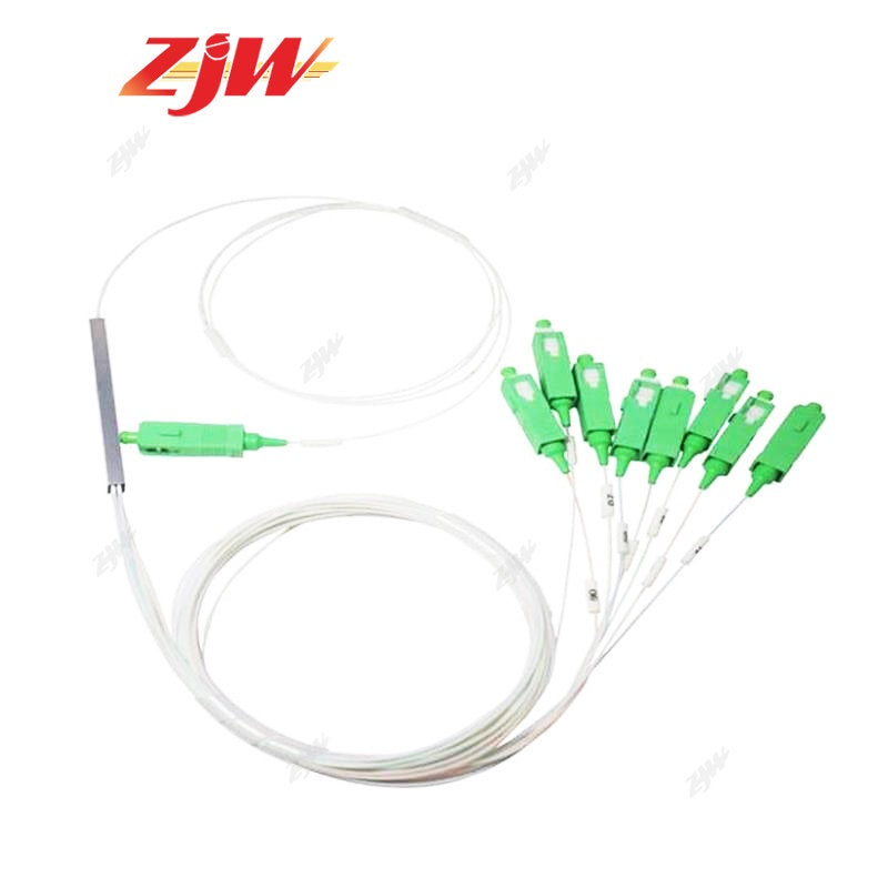 ZJW 1x2 1x4 1x8 1x16 PLC Splitter SC / APC SM 0.9mm g657a1 PVC 1m FTTH Optical Fiber Beam Splitter