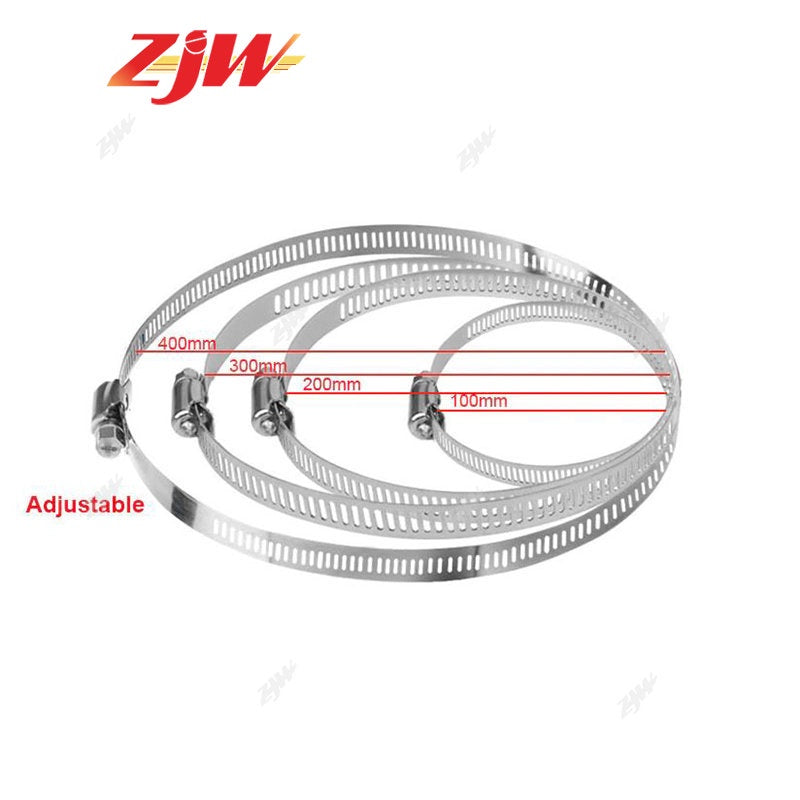 ZJW Ø100/Ø200/Ø300/Ø400mm Stainless Steel Telephone Pole Clamp CCTV Bracket Tube Clamp Hose Clamp