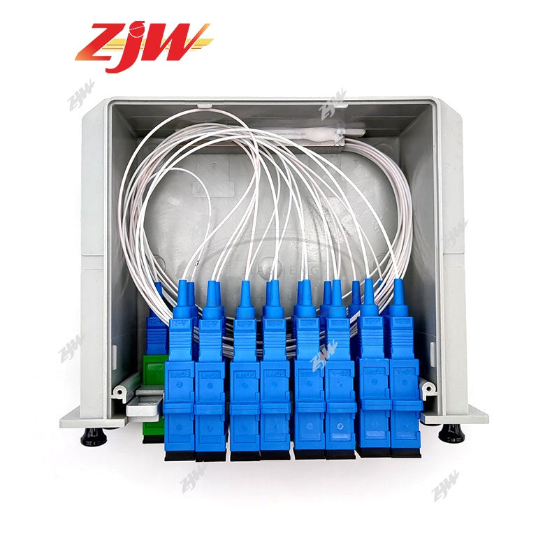 ZJW 1*2 / 4 / 8 / 16  SC UPC Fiber Optic PLC Splitter PLC Cassette Box Plug-in Type Fiber Splitter