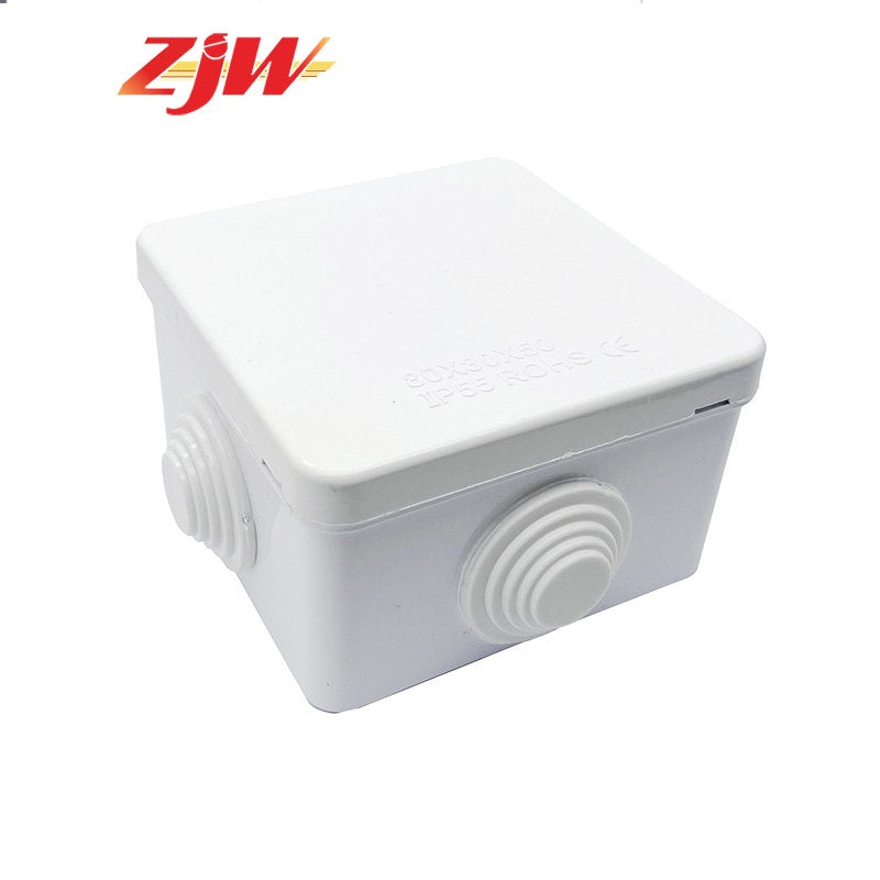 ZJW IP65 Waterproof CCTV Junction Box Enclosure  80x80x50mm  4 Holes Box Outdoor Box