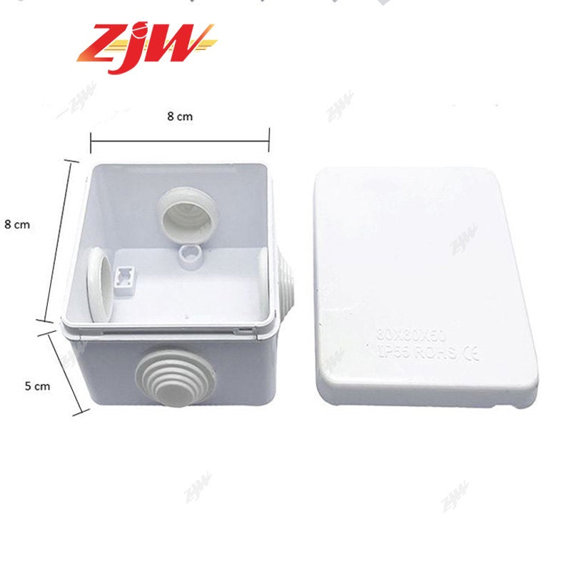 ZJW IP65 Waterproof CCTV Junction Box Enclosure  80x80x50mm  4 Holes Box Outdoor Box