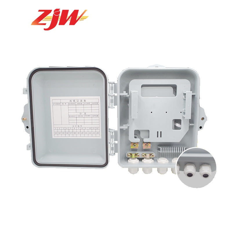 ZJW 1:8 Nap Box Fiber Optic PLC Splitter Box / 12 core FTTH adapter Distribution Box