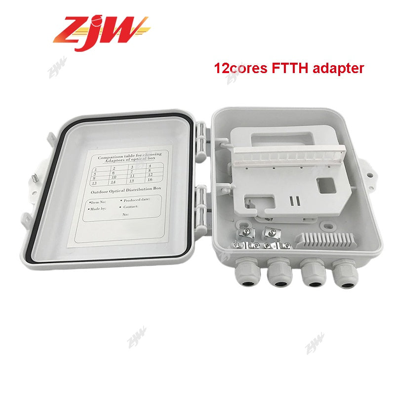 ZJW 1:8 Nap Box Fiber Optic PLC Splitter Box / 12 core FTTH adapter Distribution Box