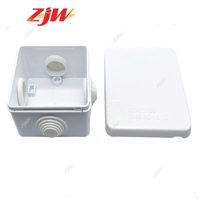 ZJW IP65 Waterproof CCTV Junction Box Enclosure  80x80x50mm  4 Holes Box Outdoor Box