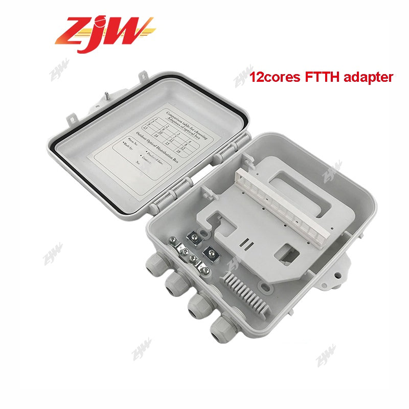 ZJW 1:8 Nap Box Fiber Optic PLC Splitter Box / 12 core FTTH adapter Distribution Box