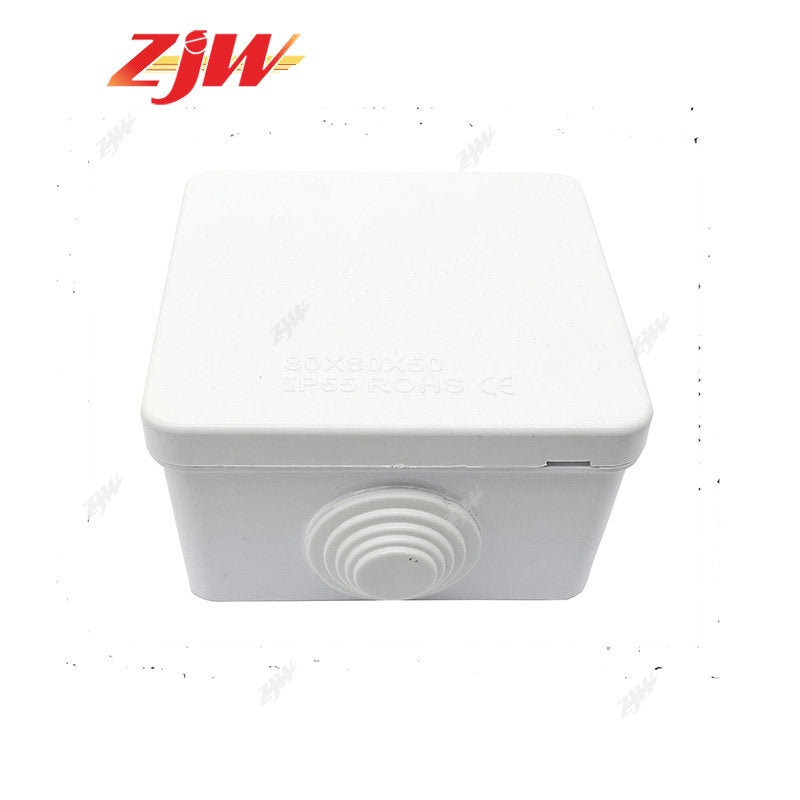 ZJW IP65 Waterproof CCTV Junction Box Enclosure  80x80x50mm  4 Holes Box Outdoor Box