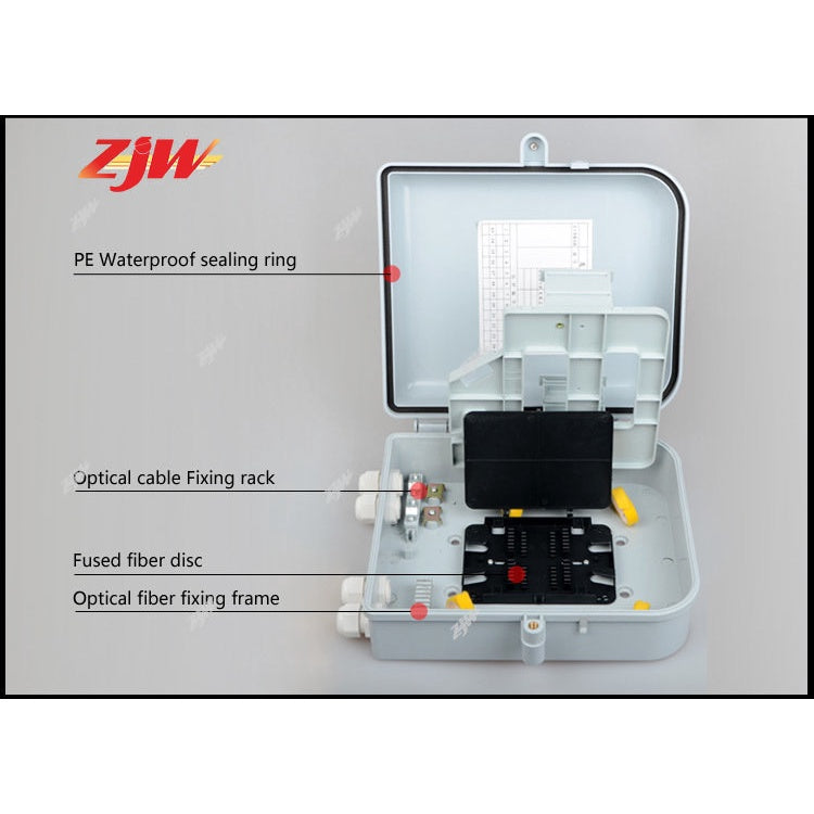 ZJW 1:16 Nap Box Fiber Optic PLC Splitter Box / 24 core FTTH adapter Distribution Box