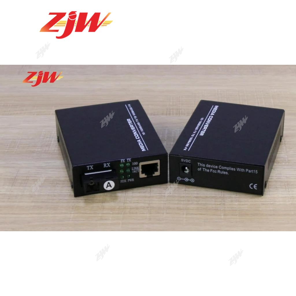 ZJW SC Fiber Transceiver Media Converter Optical Fiber Single Fiber Converter 25km 10/100M M20(P)