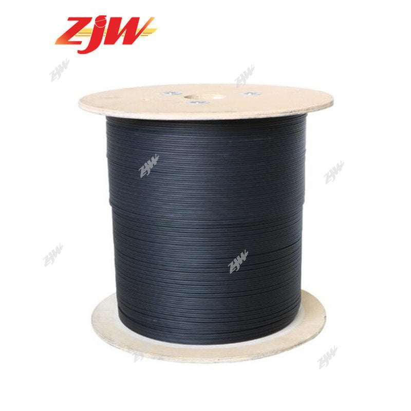 ZJW FTTH Fiber Optic Cable 1KM Fiber Optic Cable 2KM 3 Steel Wire 1KM 2KM Pure Black FOC