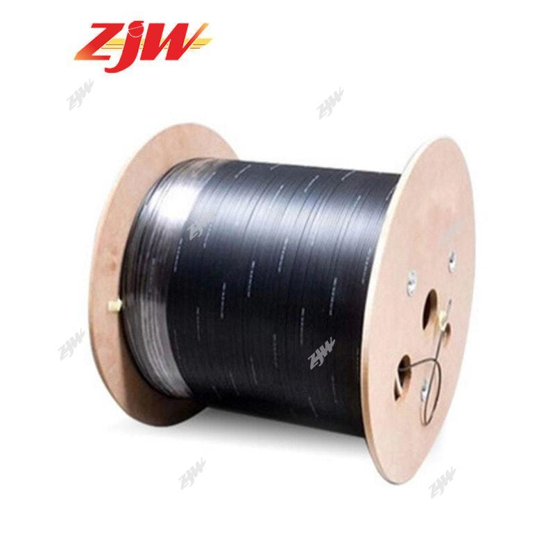 ZJW FTTH Fiber Optic Cable 1KM Fiber Optic Cable 2KM 3 Steel Wire 1KM 2KM Pure Black FOC
