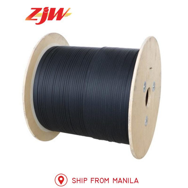 ZJW FTTH Fiber Optic Cable 1KM Fiber Optic Cable 2KM 3 Steel Wire 1KM 2KM Pure Black FOC