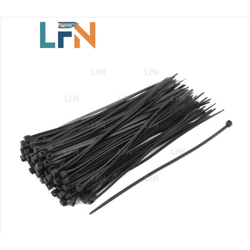 ZJW Nylon Zip Ties 4*200mm( PACK OF 100) Cable Ties Strength Tie Wraps for Tying Cables, Wires