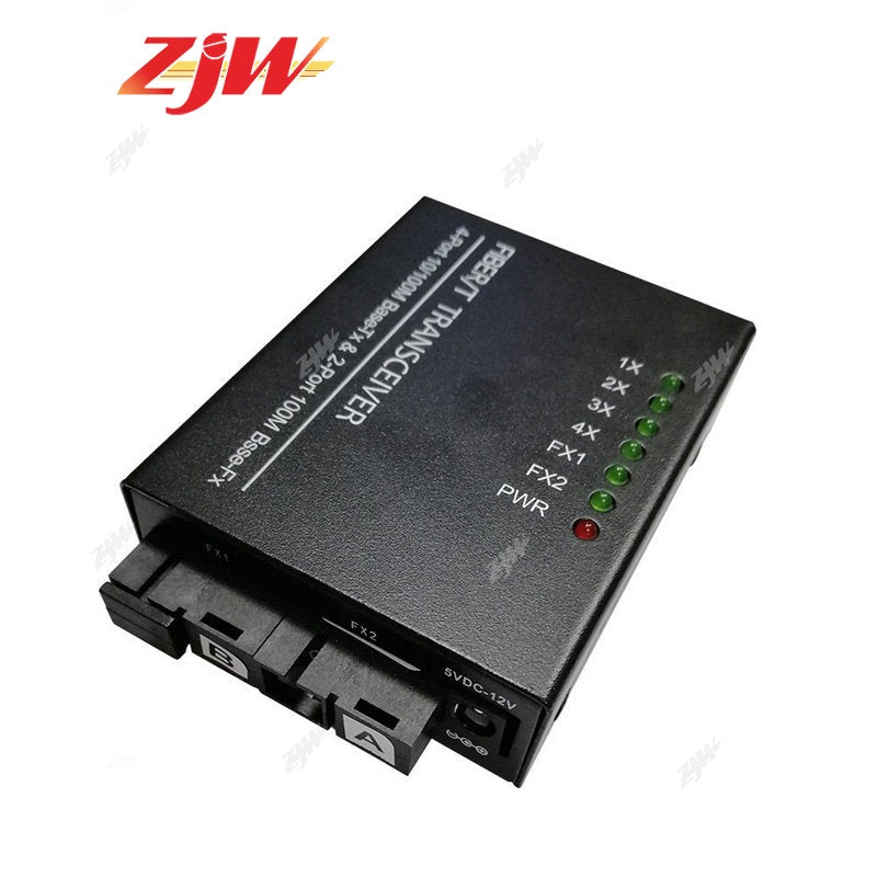 ZJW 10/100M Media Converter 2 SC Port 2 / 4 RJ45 Port Transceiver Fiber Switch 2MF+2ME 2MF+4MF(1PC)