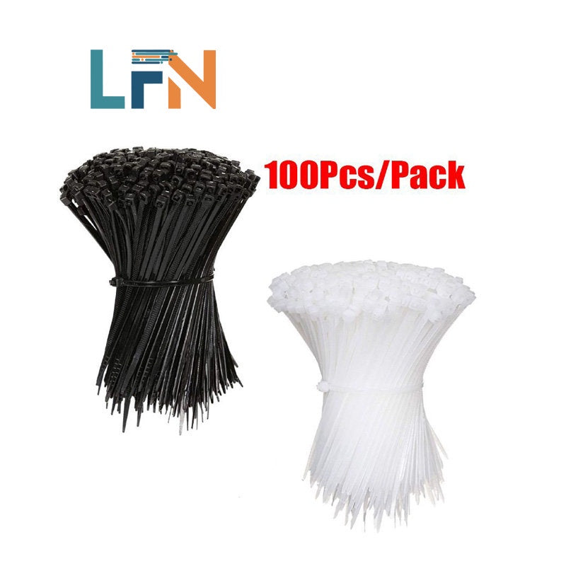 100PCS  Nylon Cable Tie Reusable Flexible Nylon Cable Zip Tie  (4X400mm)