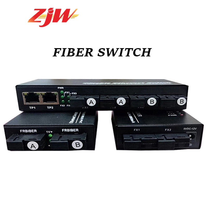 ZJW 2 / 4 SC Port, 2 /4 RJ45 Port Gigabit Fiber Media Converter Gigabit Fiber Switch Medacon