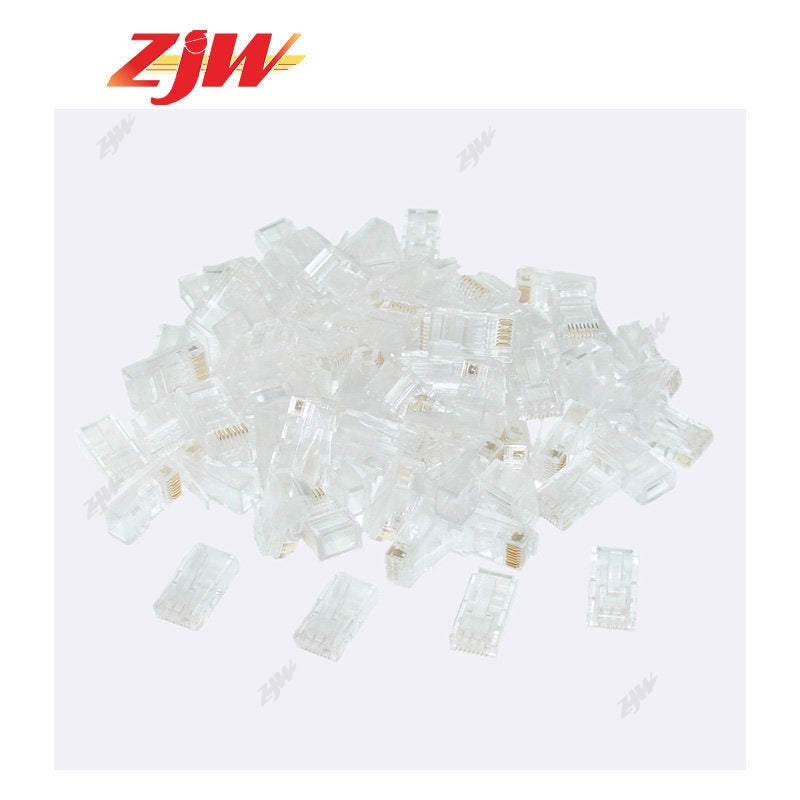 ZJW 100Pcs CAT5/CAT6 FTP RJ45 Pass Through RJ45 Connector Unshielded Cat5 Cat5e Cat6 Connector
