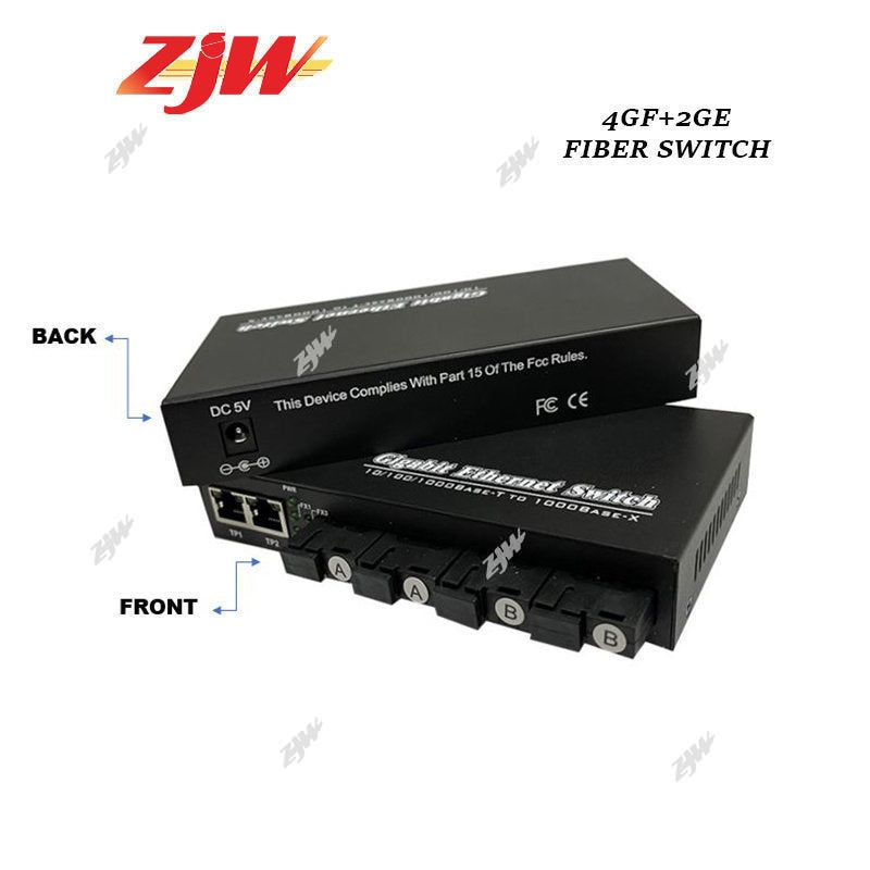 ZJW 2 / 4 SC Port, 2 /4 RJ45 Port Gigabit Fiber Media Converter Gigabit Fiber Switch Medacon