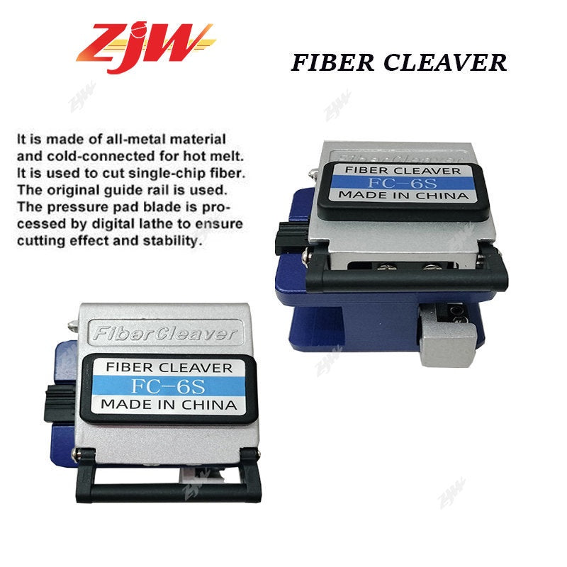 ZJW NEW  FTTH fiber optic tool kit FC-6S Fiber Cleaver Optical Power Meter 5km Laser Fiber Stripper