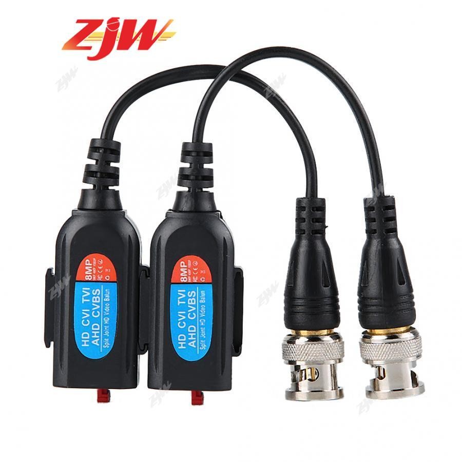 ZJW 8mp TVI/CVI/AHD/CVBS Camera CCTV BNC CAT5 Video Balun Passive Transceiver Adapter Connector