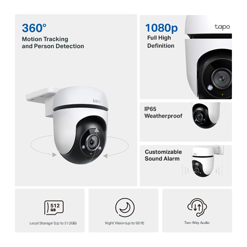Tapo C500 2MP / Tapo C510W 3MP Outdoor 360 Pan Tilt Motion Tracking Security Wi-Fi CCTV Camer
