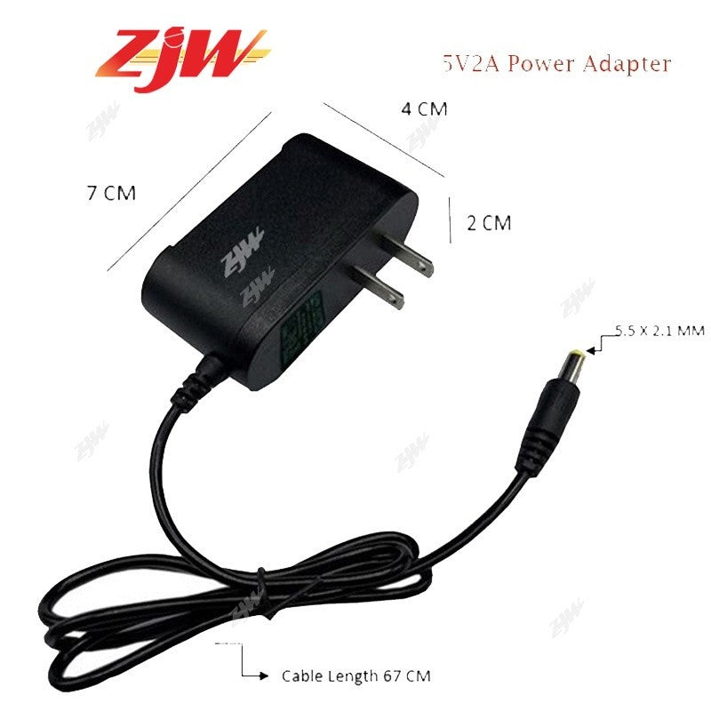 ZJW DC 5V 2A Power Supply Oval Shape 5V 2A Adaptor 5V2A Charger for Media Converter