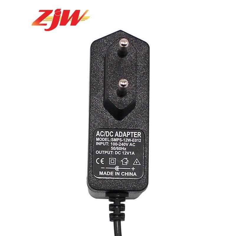 ZJW 12V 1A Power Adapter  AC100-240V 12W Power Supply for CCTV Camera DVR LED light strips