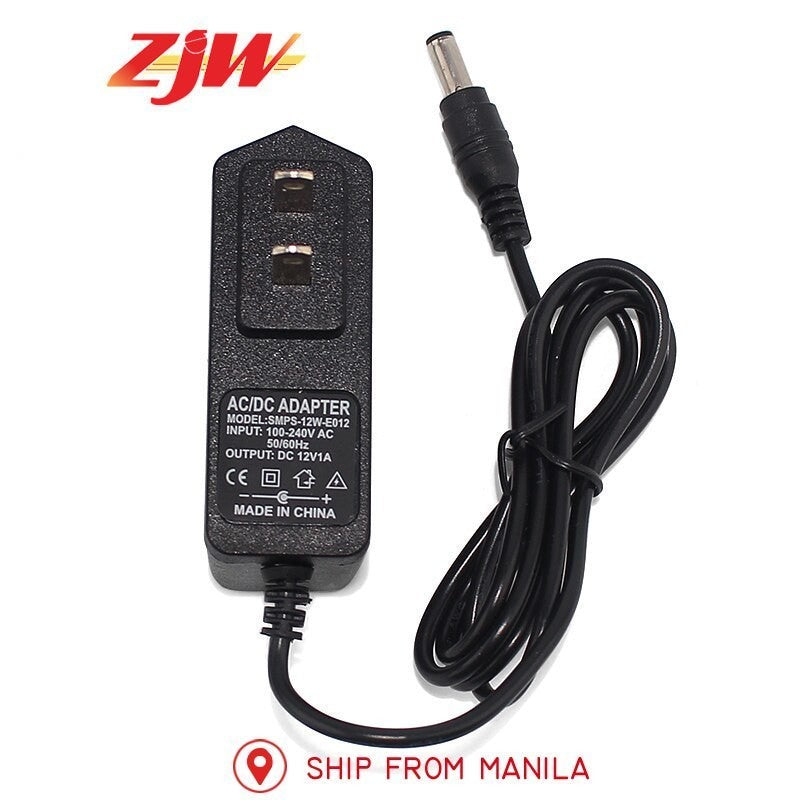 ZJW 12V 1A Power Adapter  AC100-240V 12W Power Supply for CCTV Camera DVR LED light strips