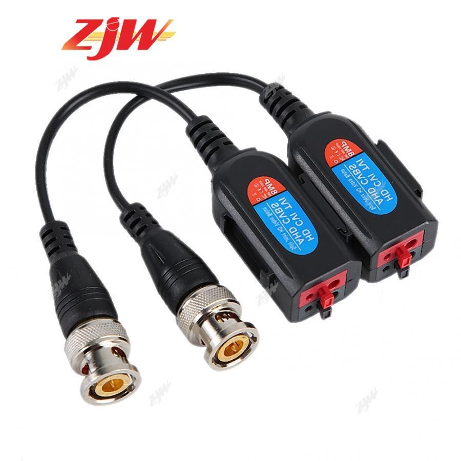 ZJW 8mp TVI/CVI/AHD/CVBS Camera CCTV BNC CAT5 Video Balun Passive Transceiver Adapter Connector