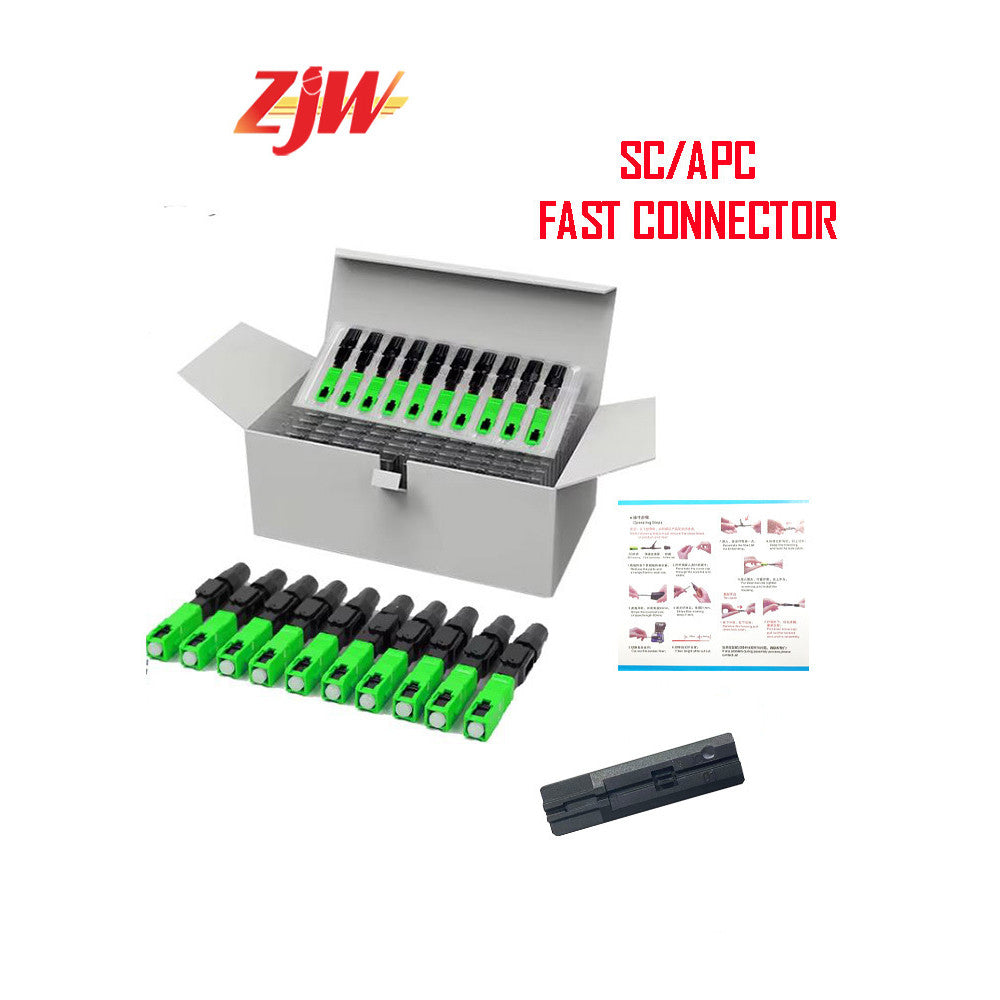 ZJW 1 Box (100PCS) SC-UPC Connector Fast Connector Embedded Fiber Optic Square connector Closed Tail