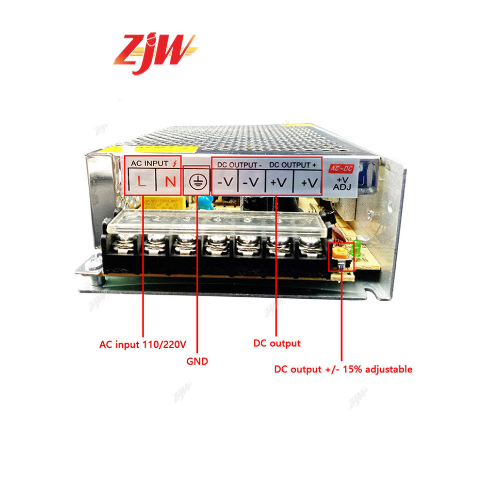 ZJW 12V 5A/10A/20A/30A /33A/40A Centralized Power Supply 12V Power AC TO DC for Led Sign CCTV Camera