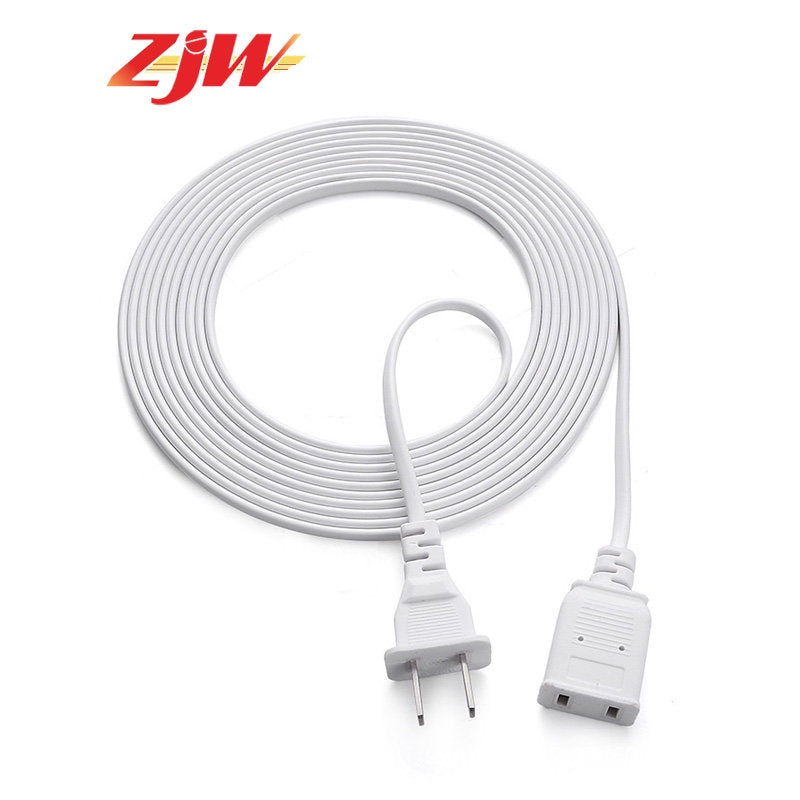 ZJW 4.5M Power Cord Extension for Home and Office - Dual Portable Extension Cord with 2 Pin Plug