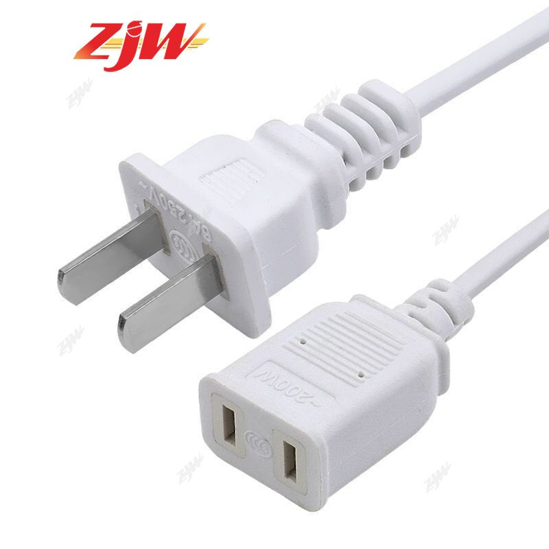 ZJW 4.5M Power Cord Extension for Home and Office - Dual Portable Extension Cord with 2 Pin Plug
