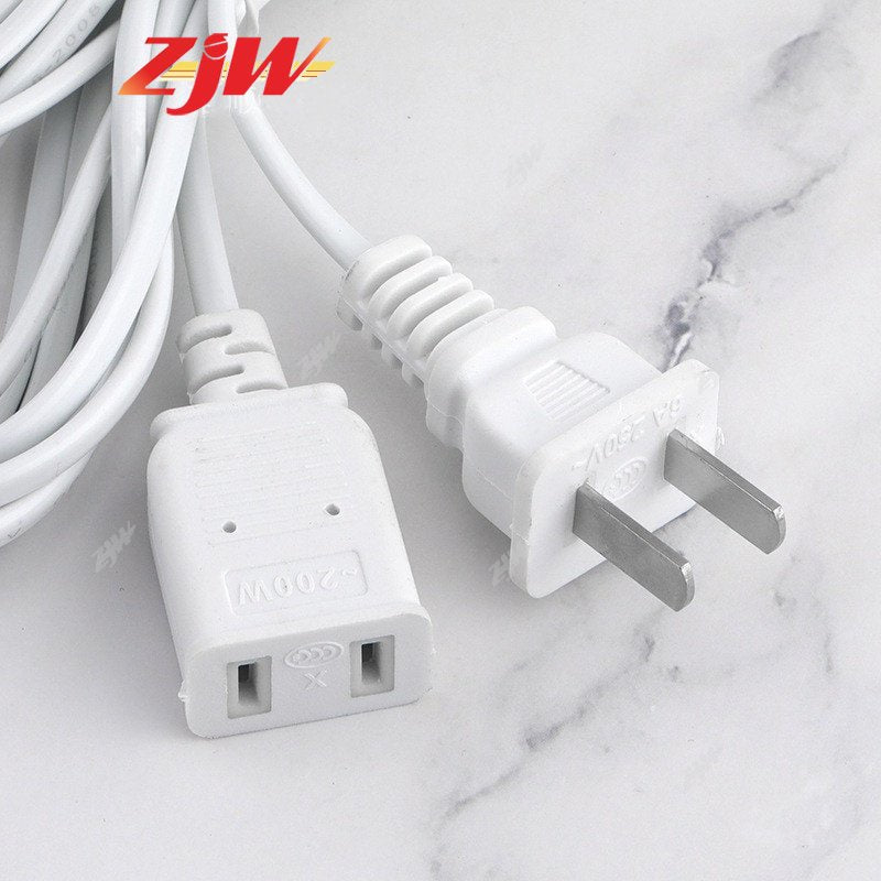 ZJW 4.5M Power Cord Extension for Home and Office - Dual Portable Extension Cord with 2 Pin Plug