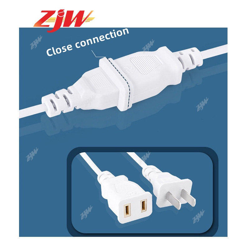 ZJW 4.5M Power Cord Extension for Home and Office - Dual Portable Extension Cord with 2 Pin Plug