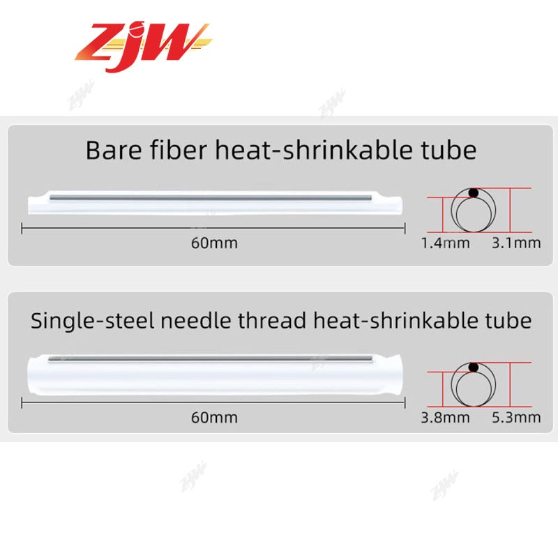 ZJW 100/50 pcs Fiber Heat Shrink Pipe (Fine/Thick)  Fiber Pipe Fusion Splicer Protection Sleeve