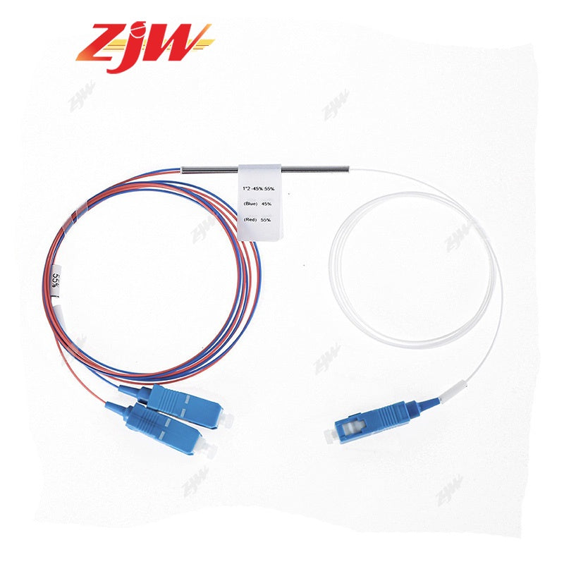 ZJW FBT Fiber 1:2 Splitter With Connector Fiber Splitter SC/UPC 50/50 60/40 70/30 75/25 80/20