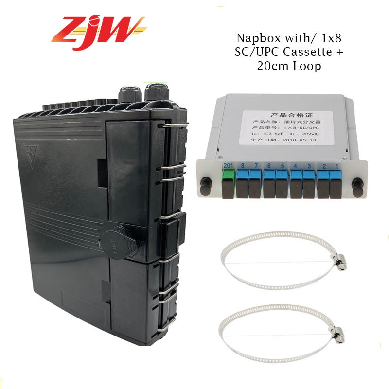 ZJW 16port Fiber Splitter Nap Box FTTH Insert type Fiber Optic Distribution Box For PLC Splitter