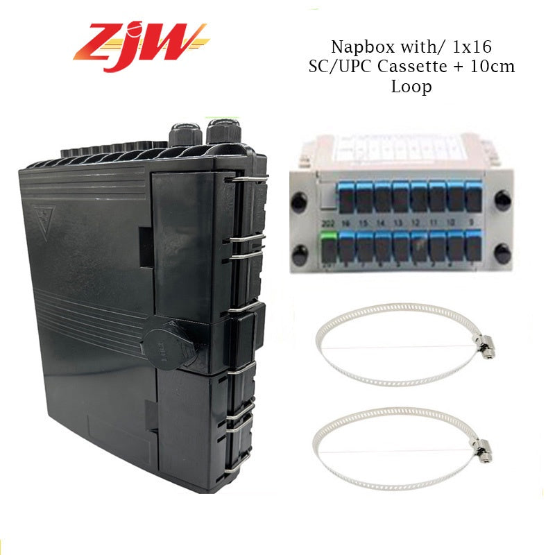 ZJW 16port Fiber Splitter Nap Box FTTH Insert type Fiber Optic Distribution Box For PLC Splitter