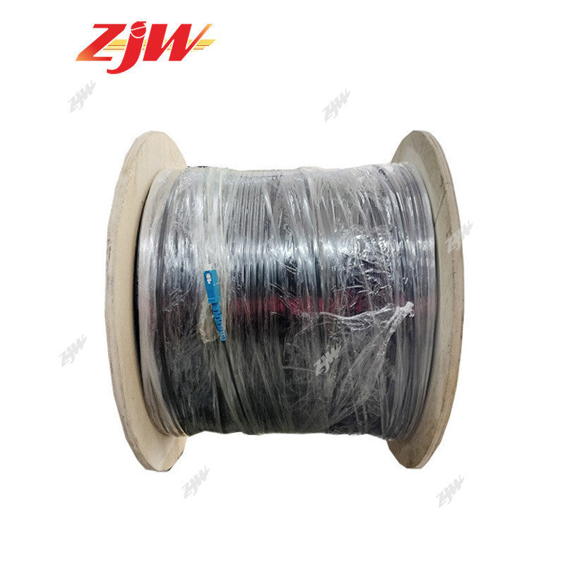 ZJW 1 Core Fiber Optic Cable 500m 1 Core Fiber Optic Cable 1KM Pure Black (FRP) Outdoor FOC