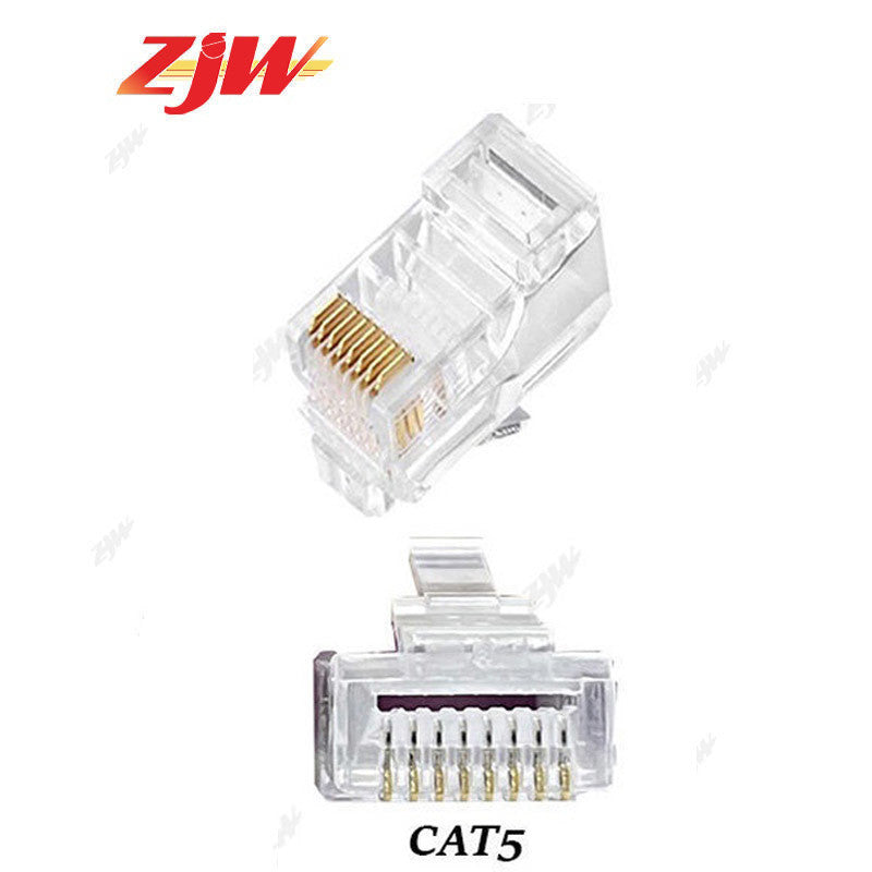 ZJW 100 Pcs  CAT5/CAT6 FTP RJ45 Pass Through connector  RJ45 Connector Cat5e Cat6 connector