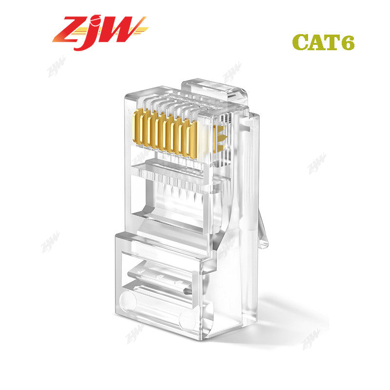 ZJW 100 Pcs  CAT5/CAT6 FTP RJ45 Pass Through connector  RJ45 Connector Cat5e Cat6 connector